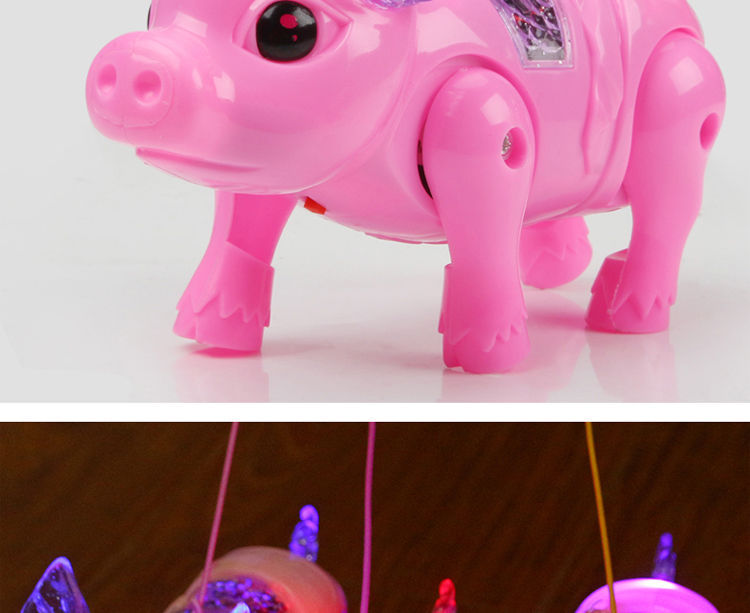 Tiktok Same Style Running Rope Pig Creative Glow Music Children's Toy Electric Pig Night Market Stall Supply Tiktok Same Style Running Rope Pig Creative Glow Music Children's Toy Electric Pig Night Market Stall Supply