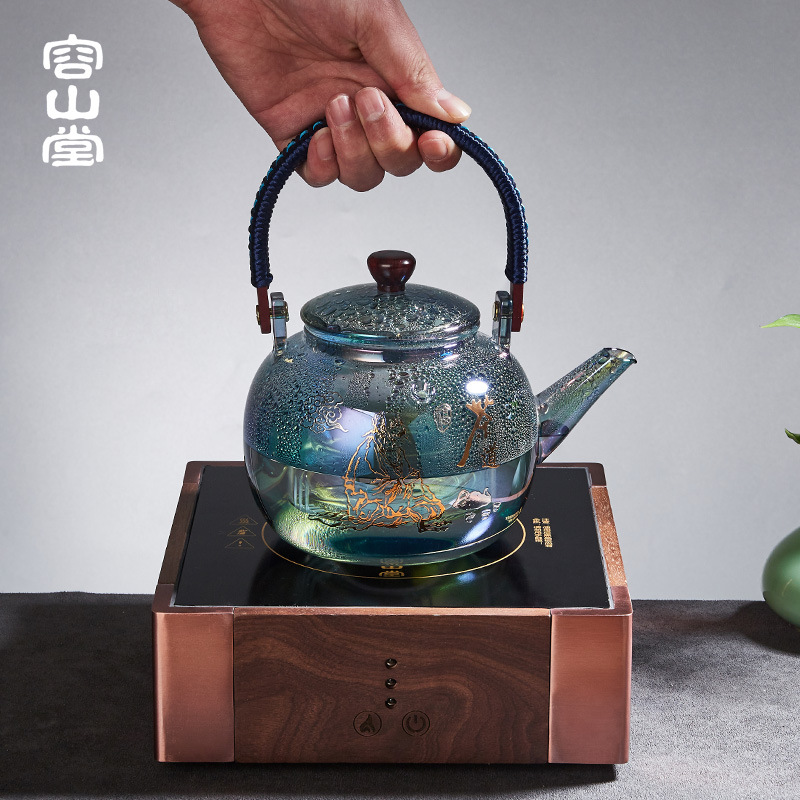Ceramic Stove Tea Stove Glass Tea Maker Glow Gold and Silver Burning High Temperature Resistant Automatic Kettle