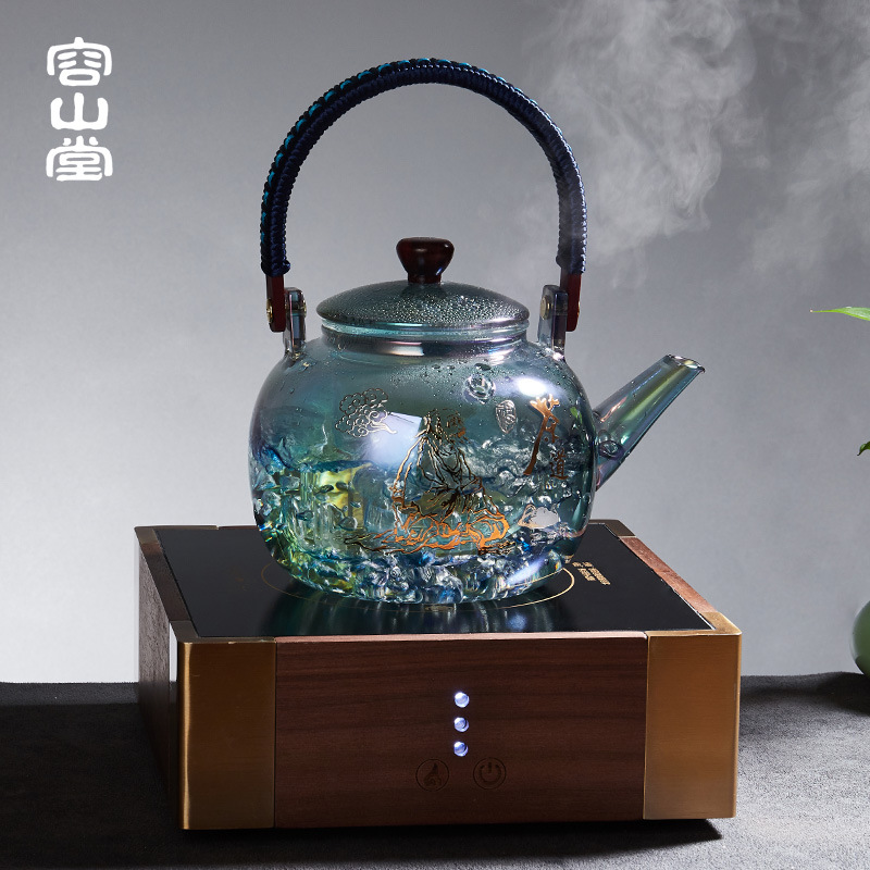 Ceramic Stove Tea Stove Glass Tea Maker Glow Gold and Silver Burning High Temperature Resistant Automatic Kettle