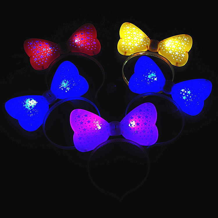 Glow necklace earring ring bow little night light LED hair clip night market Glow necklace earring ring bow little night light LED hair clip night market