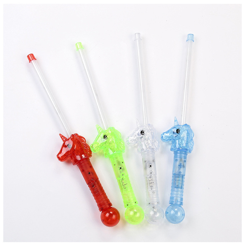 Cartoon Luminous Colorful Pony Glow Stick Children's Toy Ball Plastic Magic Wand Wholesale New Stall Hot Sale