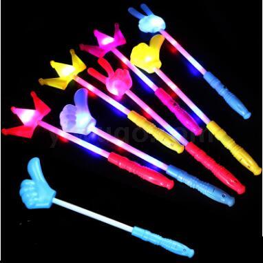 Cheer props victory gesture stick colorful flash fluorescent stick V thumb gesture glow stick wholesale