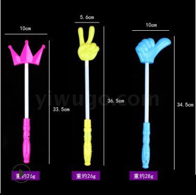 Cheer props victory gesture stick colorful flash fluorescent stick V thumb gesture glow stick wholesale