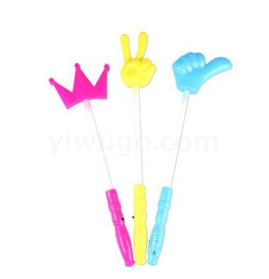 Cheer props victory gesture stick colorful flash fluorescent stick V thumb gesture glow stick wholesale