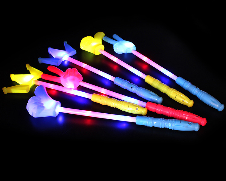 Cheer props victory gesture stick colorful flash fluorescent stick V thumb gesture glow stick wholesale Cheer props victory gesture stick colorful flash fluorescent stick V thumb gesture glow stick wholesale