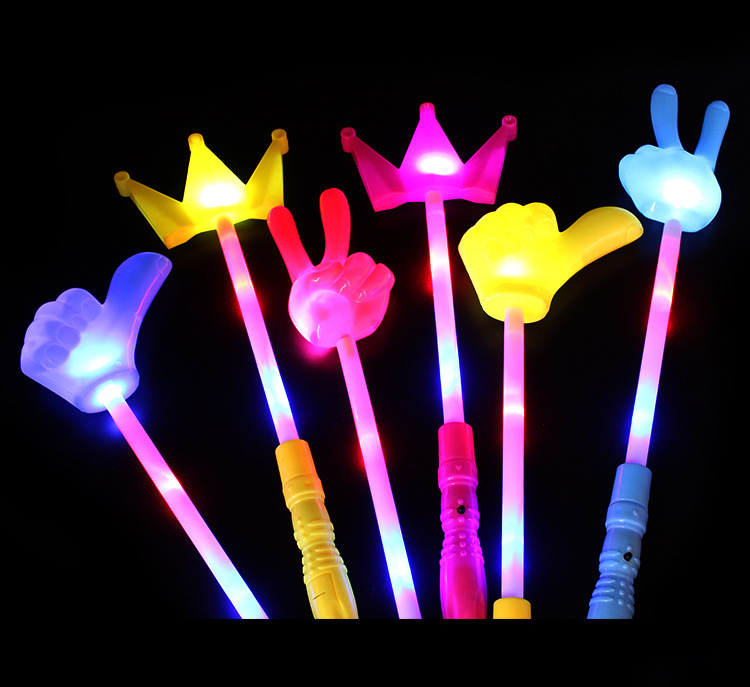 Cheer props victory gesture stick colorful flash fluorescent stick V thumb gesture glow stick wholesale Cheer props victory gesture stick colorful flash fluorescent stick V thumb gesture glow stick wholesale