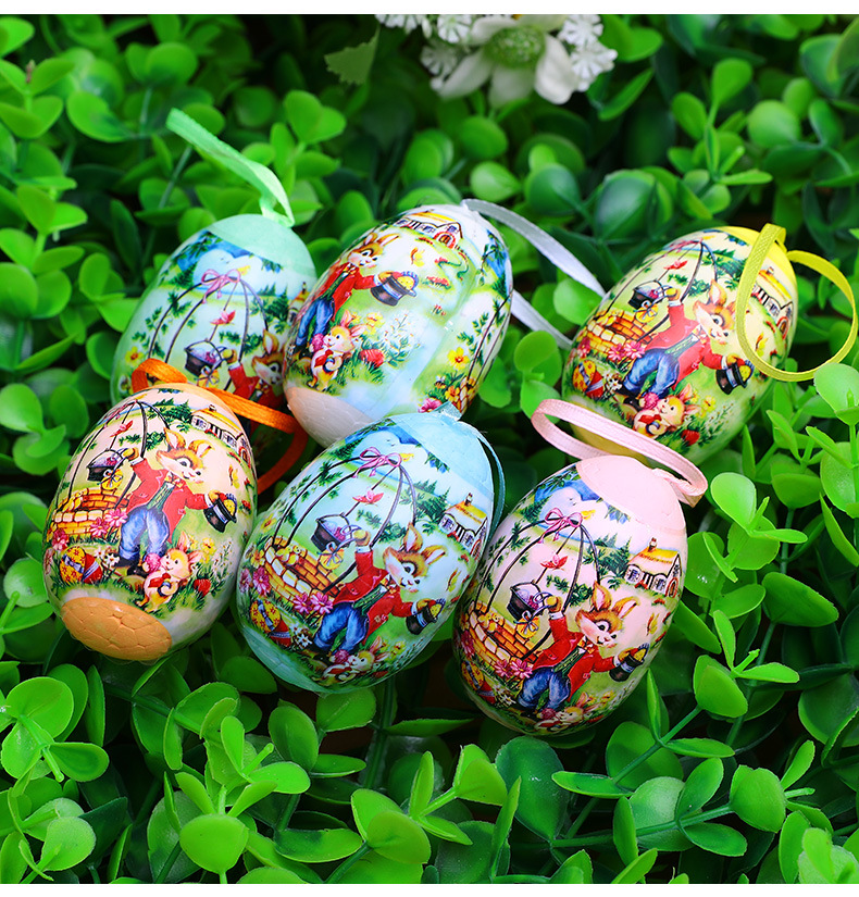 Cross-Border Wholesale Easter Christmas Egg Decorations 6 Pack Simulation Egg Holiday Scene Layout Pendant Cross-Border Wholesale Easter Christmas Egg Decorations 6 Pack Simulation Egg Holiday Scene Layout Pendant