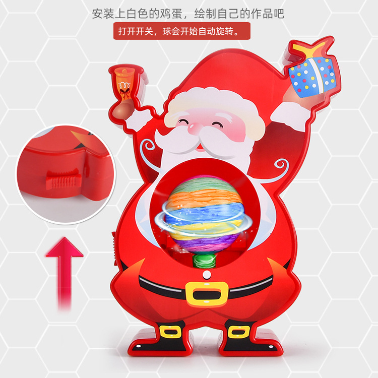Cross-Border Christmas Old Man Easter Graffiti Colorful Apple Real Egg Painting Automatic Egg Painting Machine Toy Pendant