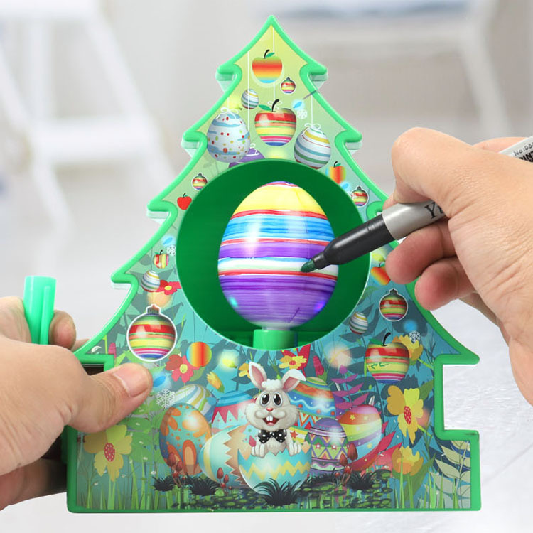 Cross-Border Christmas Old Man Easter Graffiti Colorful Apple Real Egg Painting Automatic Egg Painting Machine Toy Pendant