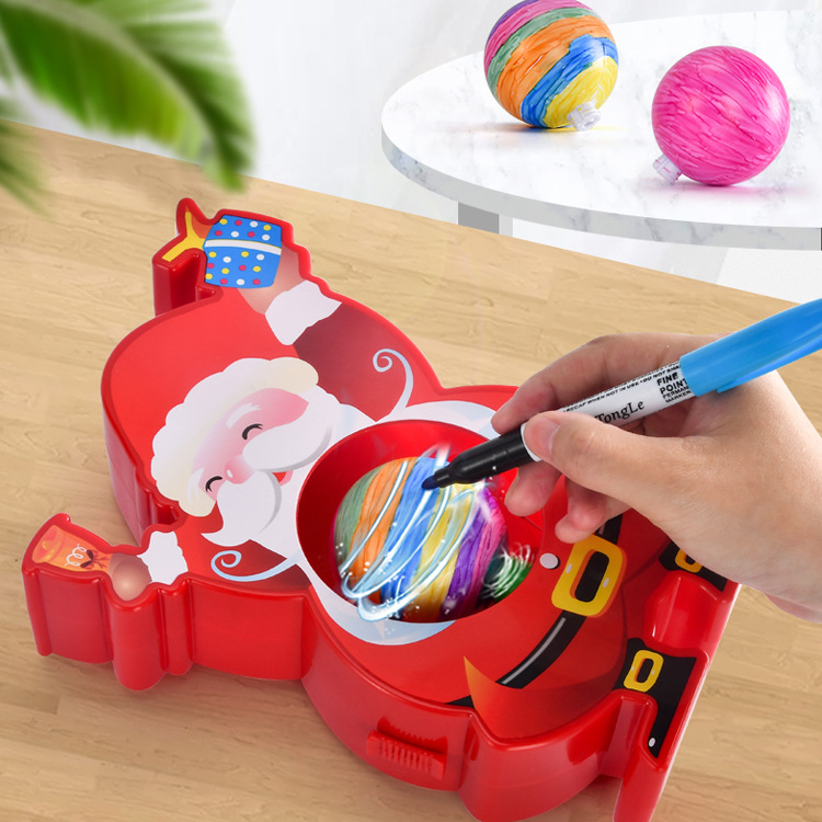 Cross-Border Christmas Old Man Easter Graffiti Colorful Apple Real Egg Painting Automatic Egg Painting Machine Toy Pendant