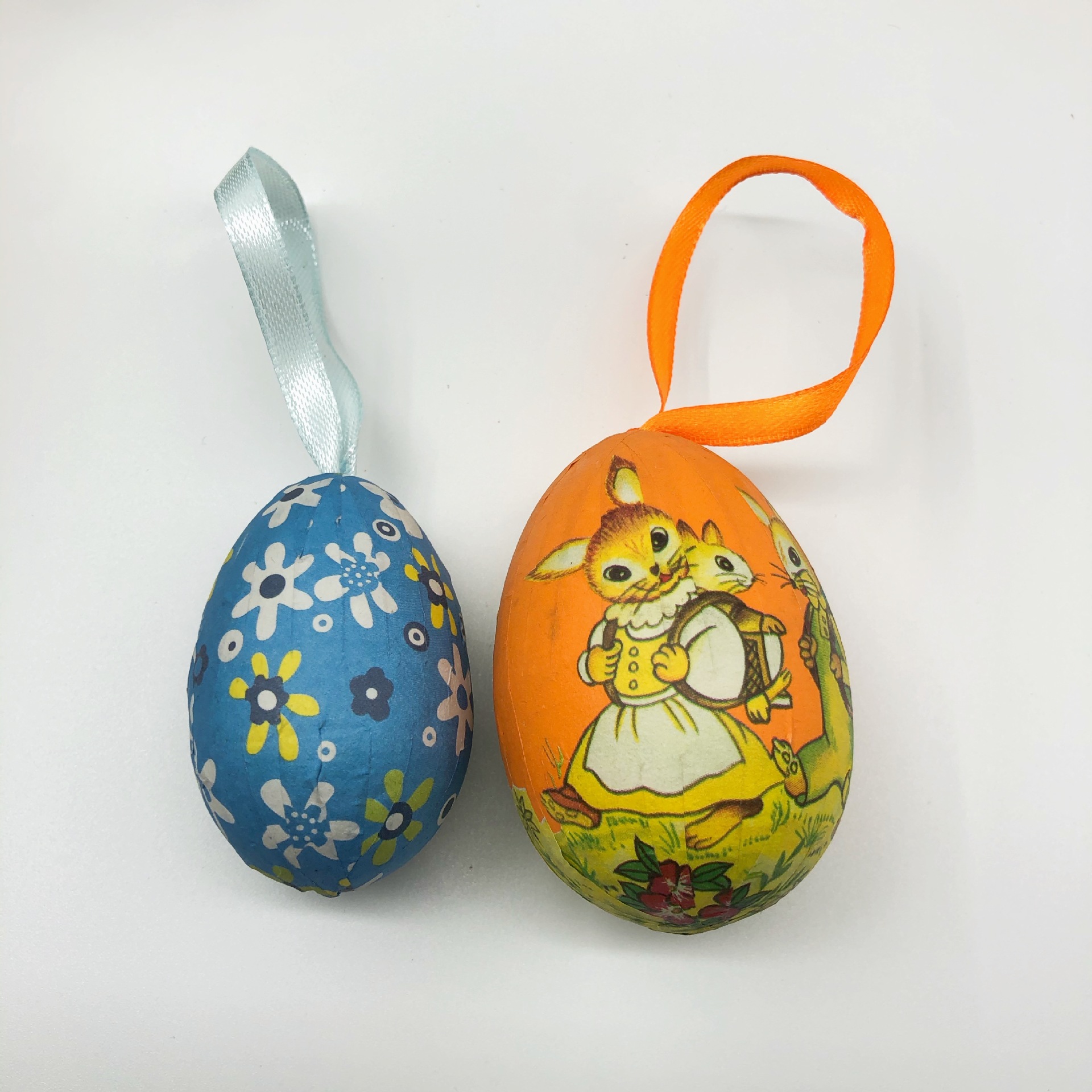 Hot Sale 6cm7cm Easter Rabbit Patterned Paper Edging Foam Egg Festival Decoration Scene Arrange Hangings Easter Egg