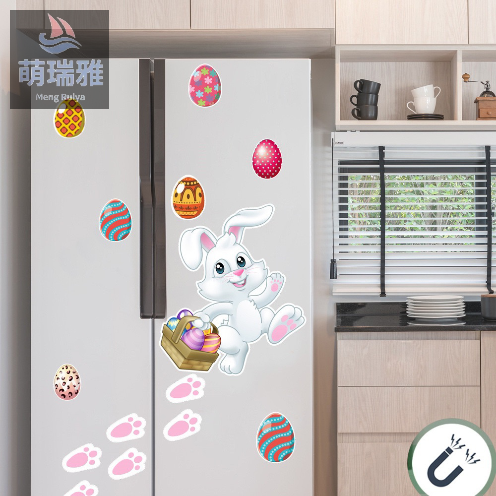 Easter Egg Rabbit St. Patrick&#039;s Day Magnetic Refridgerator Magnets Home Decorative Wall. Door Sticker