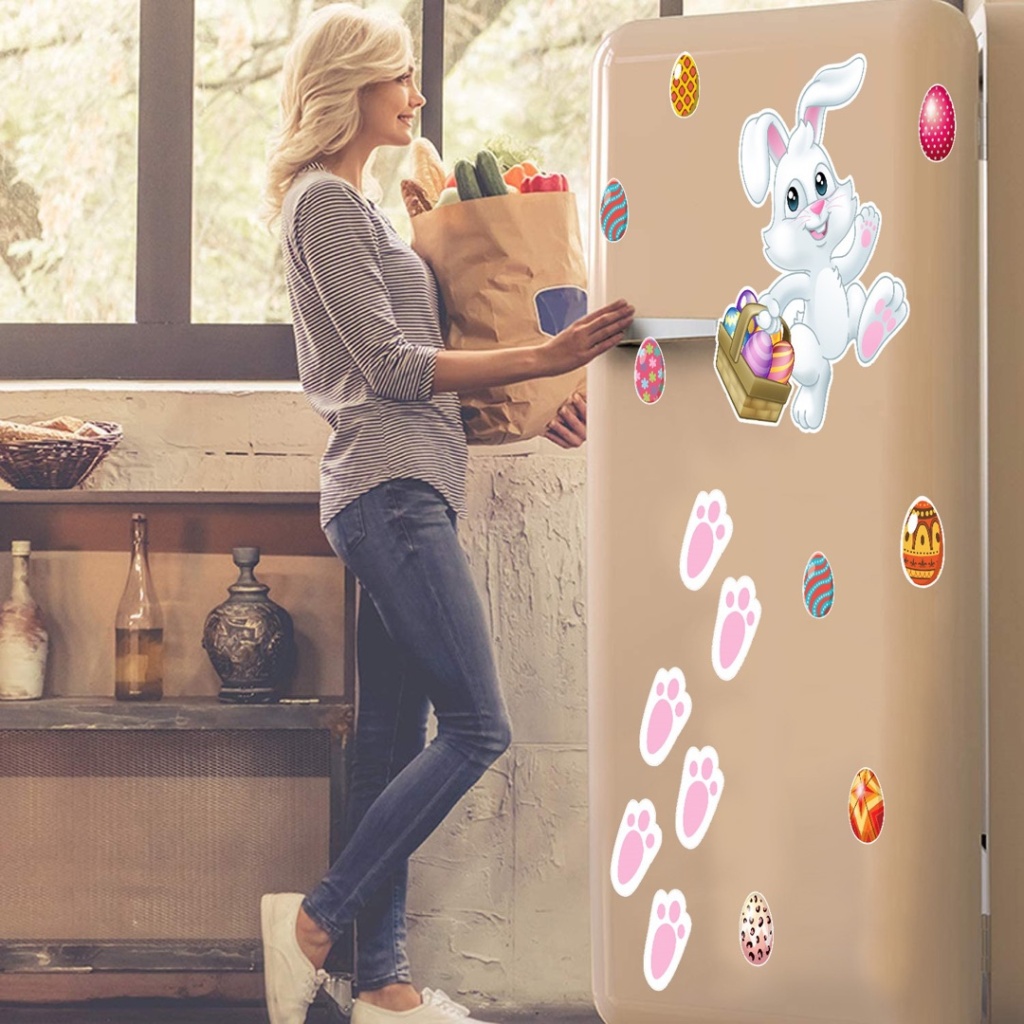 Easter Egg Rabbit St. Patrick's Day Magnetic Refridgerator Magnets Home Decorative Wall. Door Sticker