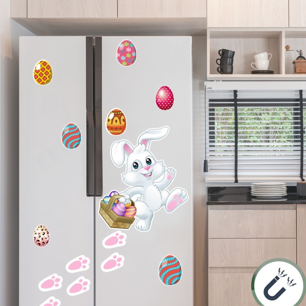 Easter Egg Rabbit St. Patrick's Day Magnetic Refridgerator Magnets Home Decorative Wall. Door Sticker