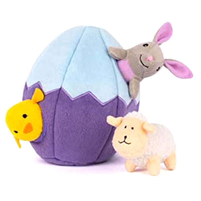 Customized Easter Egg Rabbit Plush Pet Toy Amazon Hot Festival Doll Sounding Dog Toy