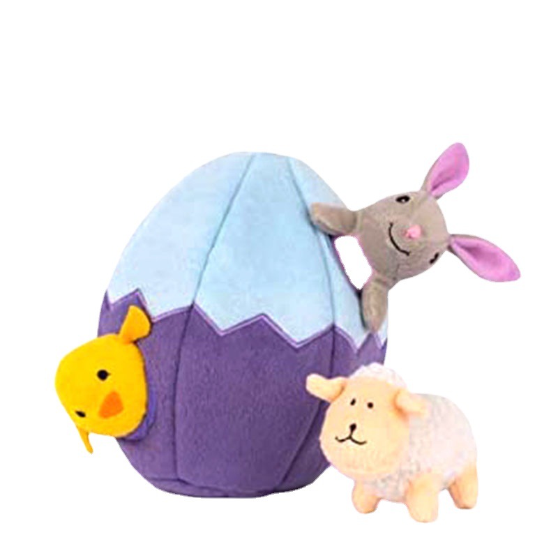 Customized Easter Egg Rabbit Plush Pet Toy Amazon Hot Festival Doll Sounding Dog Toy
