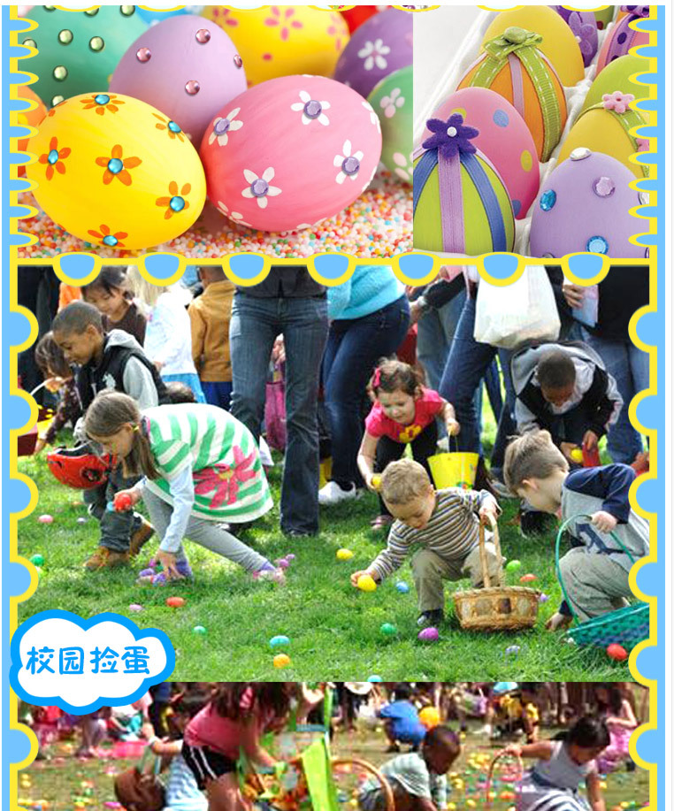  Solid Easter Foam Egg Children's Kindergarten Preschool Handmade DIY Expandable Polystyrene Colorful Eggs Easter Egg