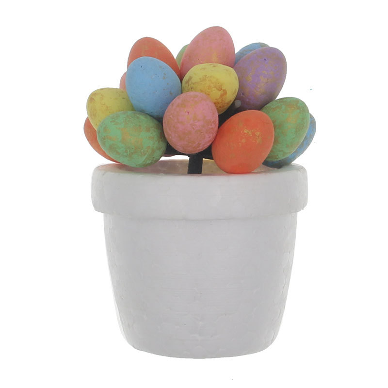 Cross-Border Hot Easter Rabbit Graffiti Foam Egg Pot Hanging Ornament Rattan Ornament Cartoon Toy Egg Easter Egg