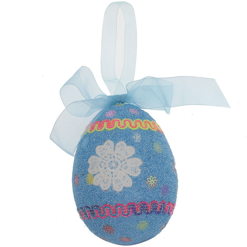 Cross-Border Hot Easter Rabbit Graffiti Foam Egg Pot Hanging Ornament Rattan Ornament Cartoon Toy Egg Easter Egg