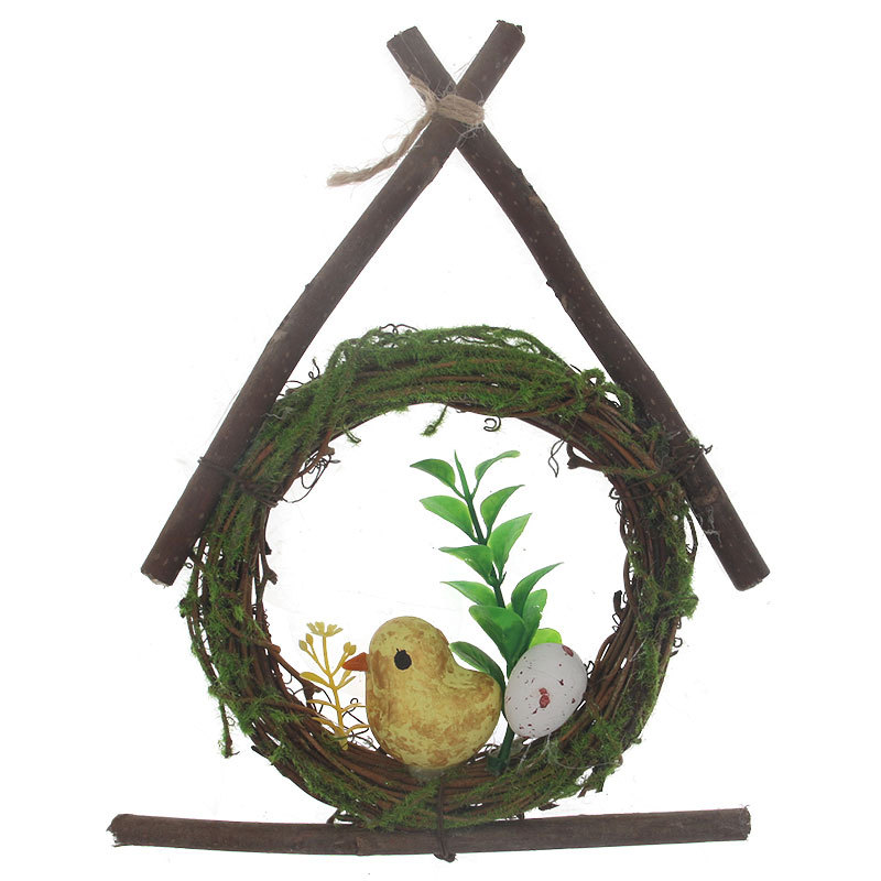 Cross-Border Hot Easter Rabbit Graffiti Foam Egg Pot Hanging Ornament Rattan Ornament Cartoon Toy Egg Easter Egg