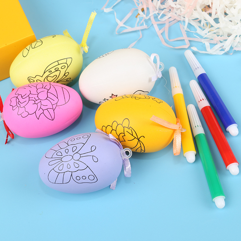 Children&#039;s Creative Handmade DIY Easter Egg Children&#039;s Handmade Cartoon Painted Hand Painted Egg Shell Toy