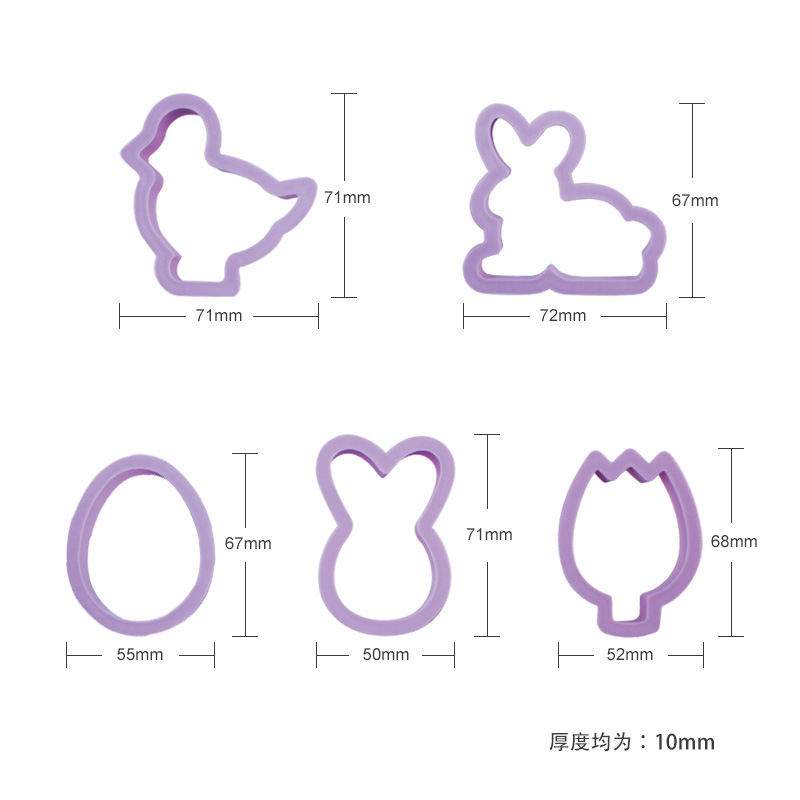 Easter Biscuit Mold Suit Chicken Rabbit Flower Egg Chicken Rabbit Pansy Cookie Cutter Die Fondant Cookie Mold