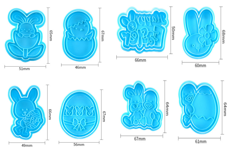 Easter Biscuit Mold Suit Chicken Rabbit Flower Egg Chicken Rabbit Pansy Cookie Cutter Die Fondant Cookie Mold