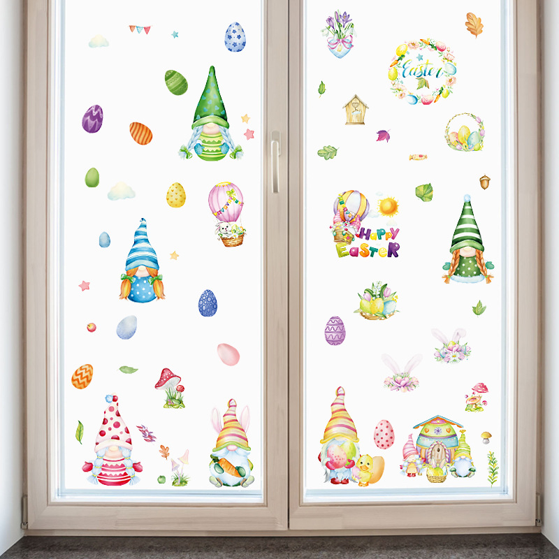Xi Pan Stickers Cross-Border Hot Easter Egg Static Sticker Kitchen Restaurant Bathroom Office Glass Door and Window Stickers