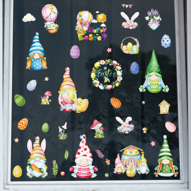 Xi Pan Stickers Cross-Border Hot Easter Egg Static Sticker Kitchen Restaurant Bathroom Office Glass Door and Window Stickers