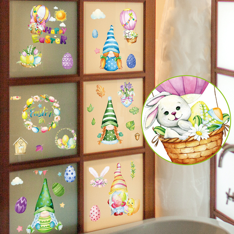 Xi Pan Stickers Cross-Border Hot Easter Egg Static Sticker Kitchen Restaurant Bathroom Office Glass Door and Window Stickers