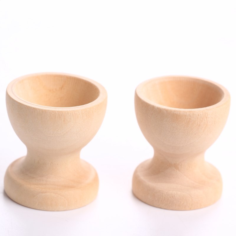Factory Direct Sales Wooden Egg Bracket Wooden Simulation of Eggs Base Wine Glass Shape Easter Children&#039;s Toys