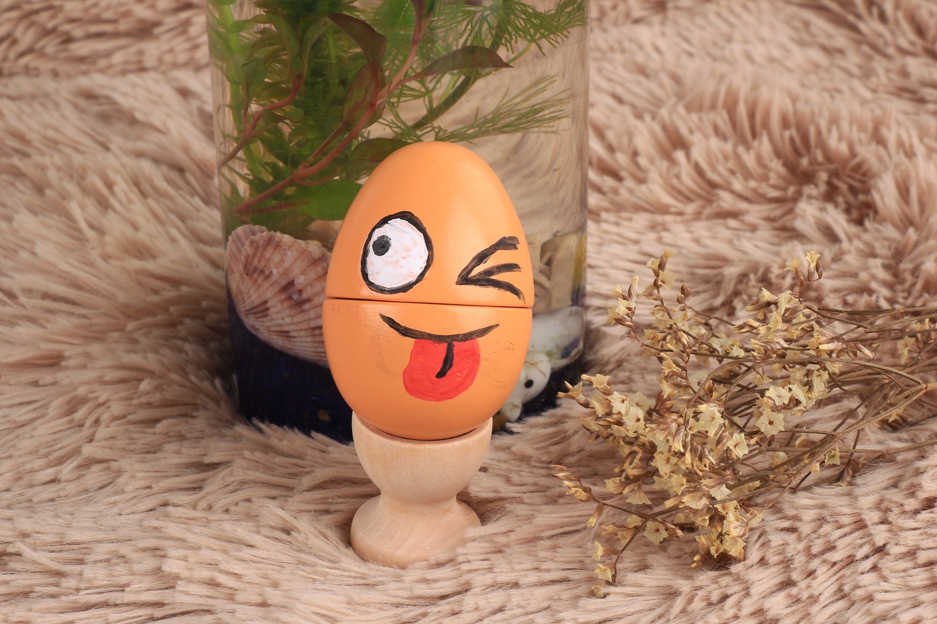 Factory Direct Sales Wooden Egg Bracket Wooden Simulation of Eggs Base Wine Glass Shape Easter Children's Toys
