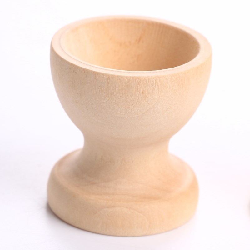 Factory Direct Sales Wooden Egg Bracket Wooden Simulation of Eggs Base Wine Glass Shape Easter Children&#039;s Toys