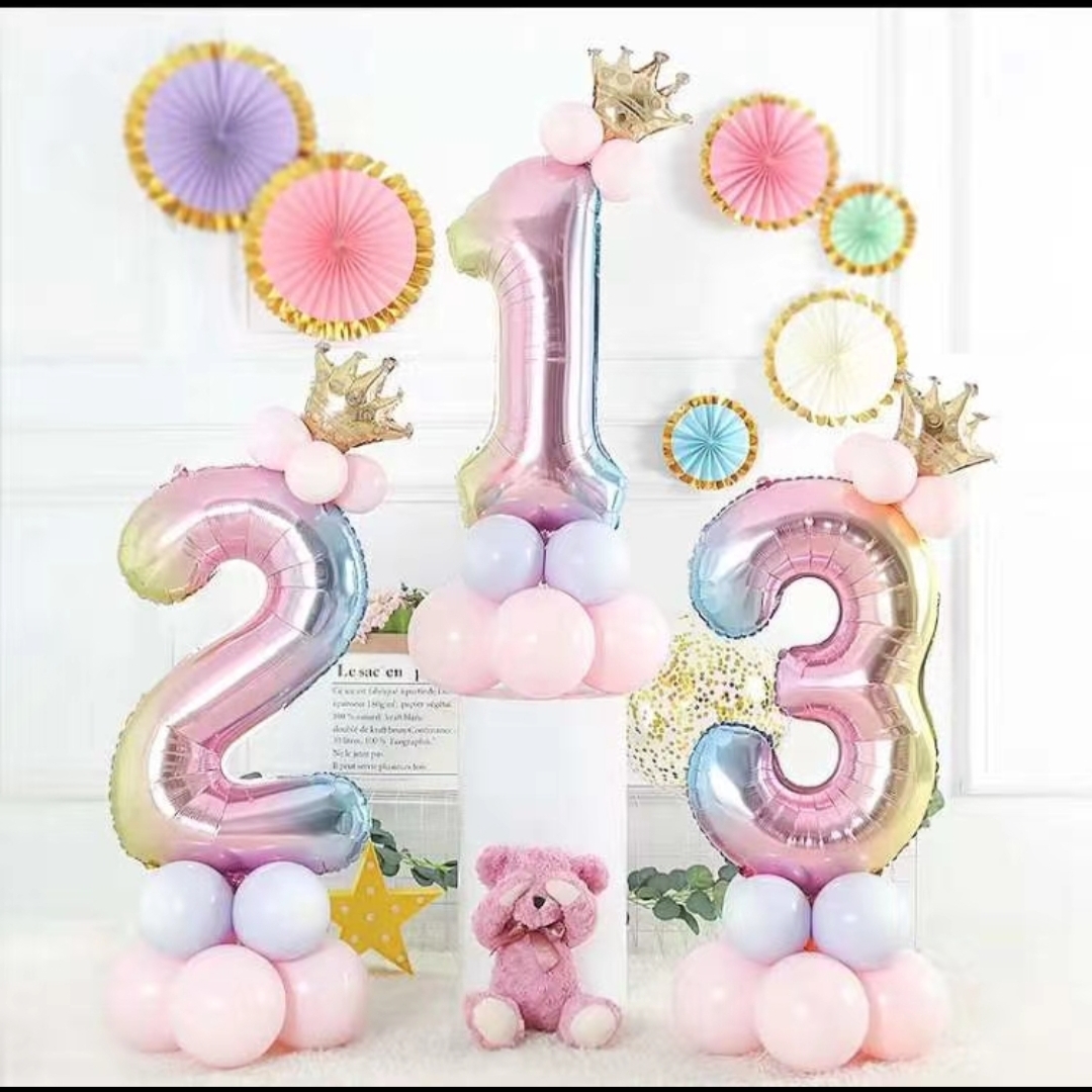 Digital Balloon 0-9 Retail Birthday Anniversary Crown Digital Balloon Aluminum Film Balloon Gradient Color Balloon Digital Balloon 0-9 Retail Birthday Anniversary Crown Digital Balloon Aluminum Film Balloon Gradient Color Balloon