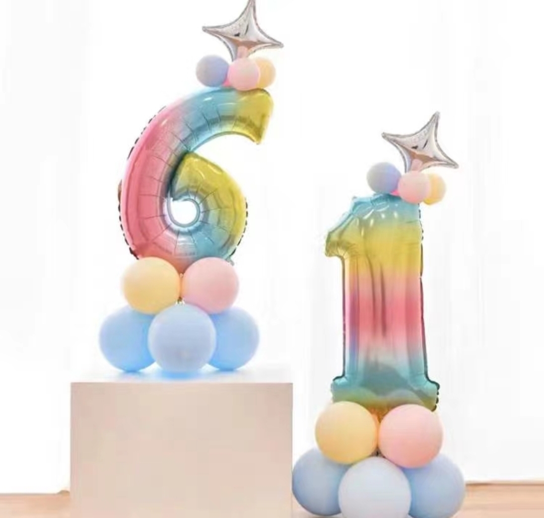 Digital Balloon 0-9 Retail Birthday Anniversary Crown Digital Balloon Aluminum Film Balloon Gradient Color Balloon Digital Balloon 0-9 Retail Birthday Anniversary Crown Digital Balloon Aluminum Film Balloon Gradient Color Balloon