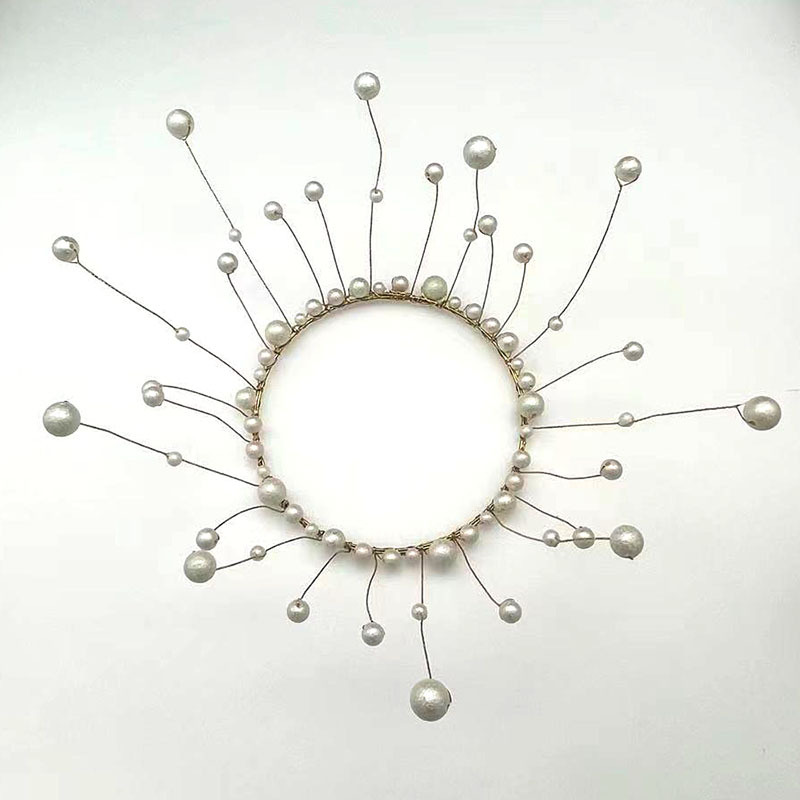 Factory Direct Sales Pearl Crown Cake Decoration Artificial Headdress Baking Decoration Birthday Cake Crown Spot