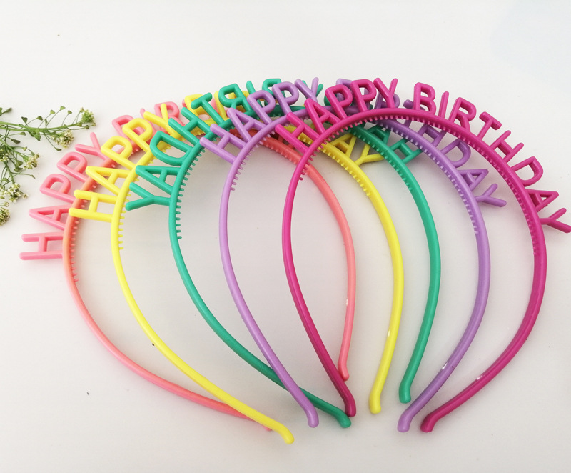 Factory Primary Supply Happy Birthday Children's Cartoon Crown Happy Birthday Hairband Headband Wholesale