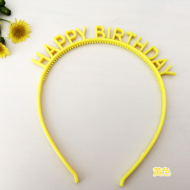 Factory Primary Supply Happy Birthday Children's Cartoon Crown Happy Birthday Hairband Headband Wholesale