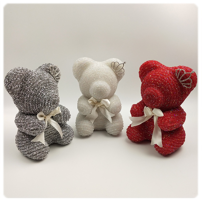 Wedding Bear Diamond Crown Bear Teacher&#039;s Day Gift Bride Hand Bear Wedding Car Decoration Bear Birthday Gift Bear