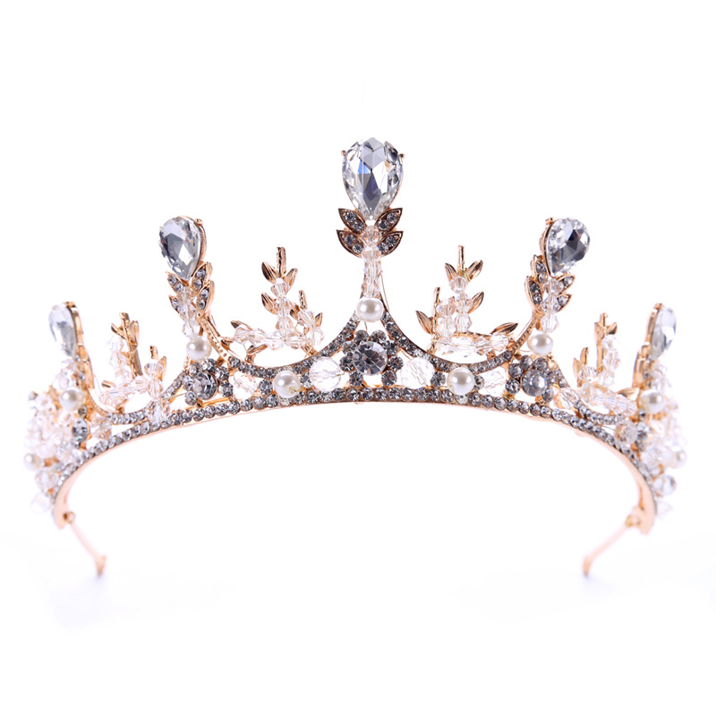 Tuoming New Wheat Headdress Bridal Wedding Headdress Crown Headband Birthday Banquet Crystal Crown Accessories Tuoming New Wheat Headdress Bridal Wedding Headdress Crown Headband Birthday Banquet Crystal Crown Accessories