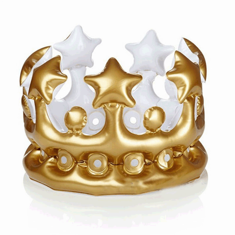 Spot Inflatable Crown Crown Hat Children Headwear Dress up Toys Birthday Hat Dance Party Crown Props