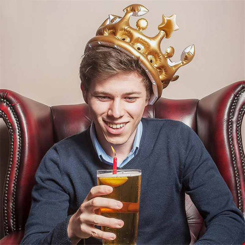 Spot Inflatable Crown Crown Hat Children Headwear Dress up Toys Birthday Hat Dance Party Crown Props