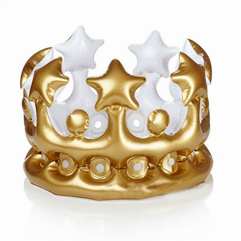 Spot Inflatable Crown Crown Hat Children Headwear Dress up Toys Birthday Hat Dance Party Crown Props