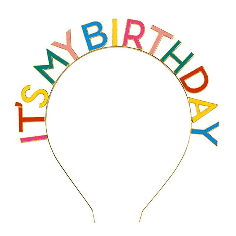Birthday Party Headband It&#039;s My Birthday Dripping Rainbow Birthday Headband Birthday Crown Headdress