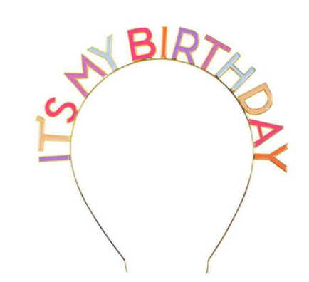 Birthday Party Headband It's My Birthday Dripping Rainbow Birthday Headband Birthday Crown Headdress