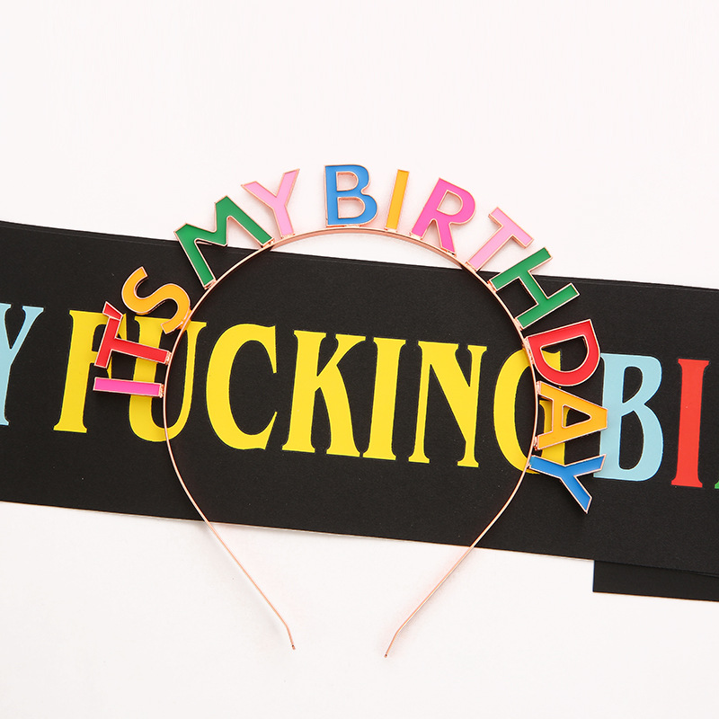 Birthday Party Headband It's My Birthday Dripping Rainbow Birthday Headband Birthday Crown Headdress