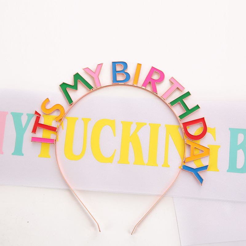 Birthday Party Headband It's My Birthday Dripping Rainbow Birthday Headband Birthday Crown Headdress