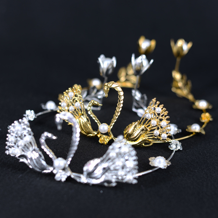 Bridal Crown Baby Crown Headdress Birthday Cake Crown Decoration Princess Lace Crown Hair Clasp Wholesale