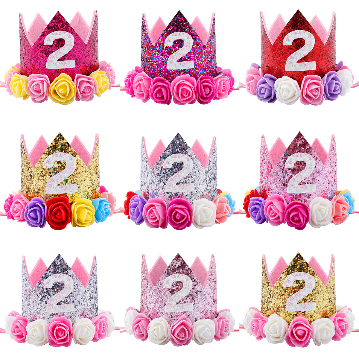 2017 New Children&#039;s Flower Crown Hair Band Baby Birthday Party Performance Photo Headdress Spot Whole