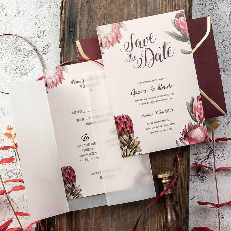 European-Style Mori Style Invitation Letter Personalized Creative Invitation Card Wedding 2020 Wedding Invitations